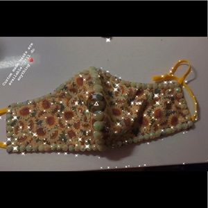 Custom rhinestones sunflower mask
